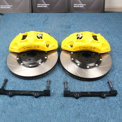 รถดัดแปลง 6 ลูกสูบสีเหลืองเครื่องวัดเส้นผ่าศูนย์กลางออดี้ AK 8N Monoblock เครื่องวัดเส้นผ่าศูนย์กลางเหมาะสำหรับขอบ 18-21 นิ้ว