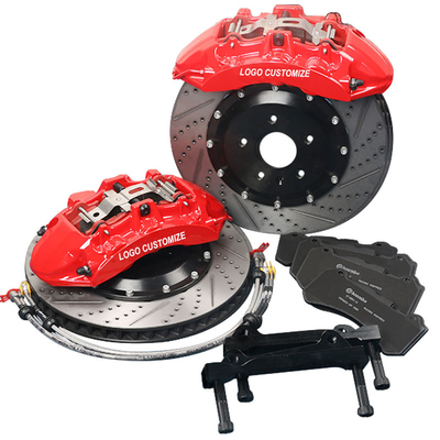 Red V6 Strong Stop Power คาร์ลิปเปอร์เบรครถยนต์ 6 Pot 355mm 380mm 405mm