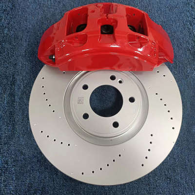 ด้านหน้าดัดแปลง AMG Big 6 Piston Monoblock Mercedes Red Brake Calipers High Stopping Power
