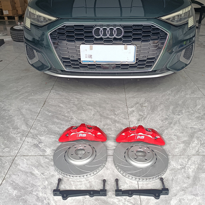Audi A5 อัพเกรดชุดคาลิปเปอร์เบรกรถยนต์ 6 บิ๊กพอตสีแดง Monoblock Calper