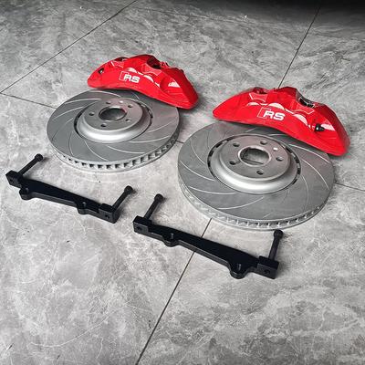 Audi A5 อัพเกรดชุดคาลิปเปอร์เบรกรถยนต์ 6 บิ๊กพอตสีแดง Monoblock Calper